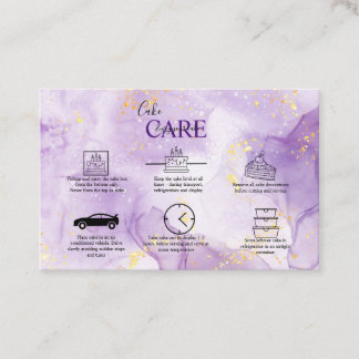 Paarse esthetische Cake Care Square Visitekaartje