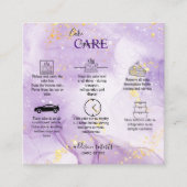 Paarse esthetische Cake Care Square Visitekaartje (Voorkant)