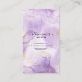 Paarse esthetische Cake Care Visitekaartje (Achterkant)