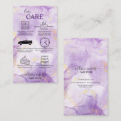 Paarse esthetische Cake Care Visitekaartje (Voorkant / Achterkant)