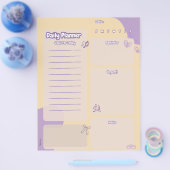 Paarse esthetische dagelijkse plannerpagina flyer (Enkel)