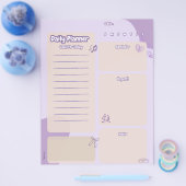 Paarse esthetische dagelijkse plannerpagina flyer (Enkel)