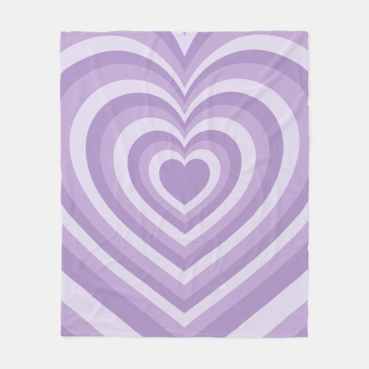 Paarse esthetische groovy herhalende hartenpatroon fleece deken (Voorkant)