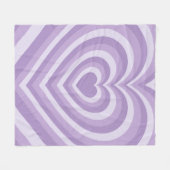 Paarse esthetische groovy herhalende hartenpatroon fleece deken (Voorkant (Horizontaal))