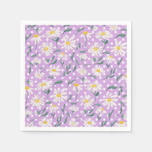 PAARSE ESTHETISCHE SPRING FLORAL DAISY DECOUPAGE SERVET (Voorkant)