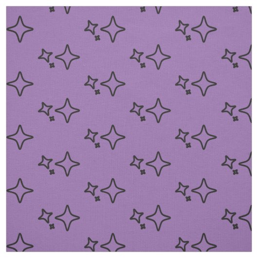 Paarse esthetische sterrenpatroon stof (Swatch)
