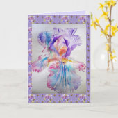 Paarse Etheral Iris flower floral Birthday Kaart (Gele Bloem)