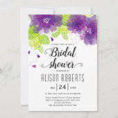 Paarse etherbloemen bruiloft vrijgezellenfeest kaart (Voorkant)