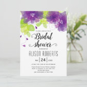 Paarse etherbloemen bruiloft vrijgezellenfeest kaart (Staand voorkant)