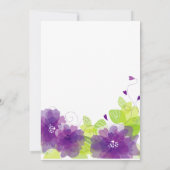 Paarse etherbloemen bruiloft vrijgezellenfeest kaart (Achterkant)