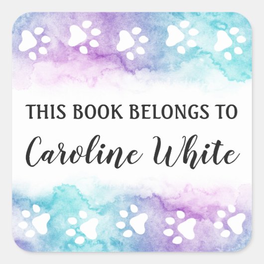 Paarse etiketten op waterverf van aqua (Voorkant)