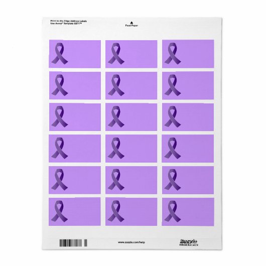 Paarse etiketten van het steunlint (Full Sheet)