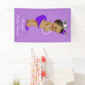 Paarse etnische kleine prinses Baby shower Spandoek (Insitu)