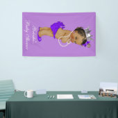 Paarse etnische kleine prinses Baby shower Spandoek (Beurs)