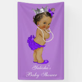 Paarse etnische kleine prinses Baby shower Spandoek (Verticaal)
