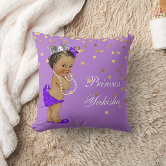 Paarse  Etnische Prinses Baby Gold Confetti Kussen (Deken)