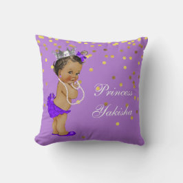 Paarse  Etnische Prinses Baby Gold Confetti Kussen