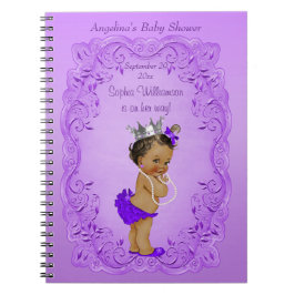 Paarse Etnische Prinses Baby shower Gastenboek Notitieboek