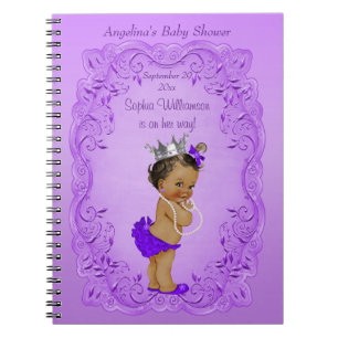 Paarse Etnische Prinses Baby shower Gastenboek Notitieboek