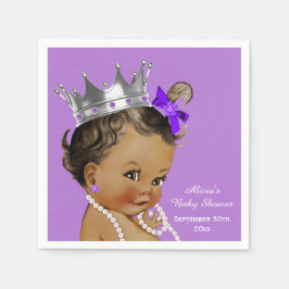 Paarse Etnische Prinses Baby shower Gepersonalisee Servet