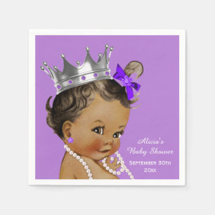 Paarse Etnische Prinses Baby shower Gepersonalisee Servet