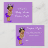 Paarse Etnische Prinses Baby shower Luier Raffle Informatiekaartje (Voorkant / Achterkant)