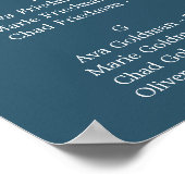 Paarse Eucalyptus Blue Alfabetical Seating Chart Poster (Hoek)