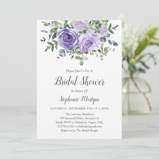 Paarse eucalyptus botanische Vrijgezellenfeest Kaart (Staand voorkant)