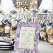 Paarse Euphoria Amethist Edelsteen bruiloft Reclamebord Met Voetstuk