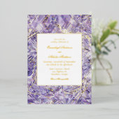 Paarse Euphoria Spinel Edelsteen bruiloft Folie Uitnodiging (Staand Voorkant)