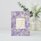 Paarse Euphoria Spinel Edelsteen Save the Date Briefkaart (Staand voorkant)