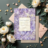 Paarse Euphoria Spinel Edelsteen Save the Date Briefkaart