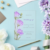 Paarse Eustomas bruiloft Acryl Uitnodigingen (Insitu (Huwelijk))