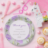 Paarse Eustomas bruiloft dank u Papieren Bordje (Feest)