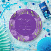 Paarse Eustomas bruiloft dank u Papieren Bordje (Feest)