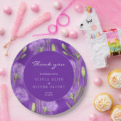 Paarse Eustomas bruiloft dank u Papieren Bordje (Feest)