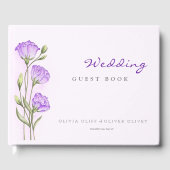 Paarse Eustomas bruiloft Gastenboek (Voorkant)