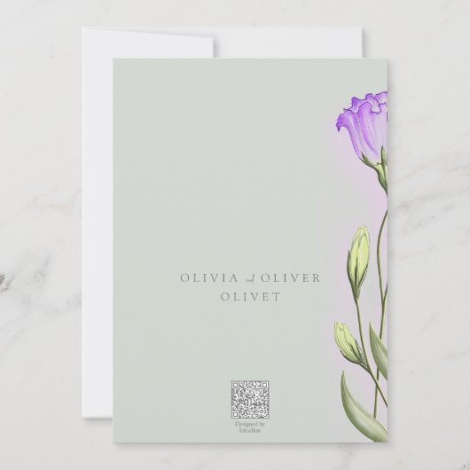 Paarse Eustomas bruiloft Jubileum 50 jaar Kaart (Achterkant)