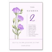 Paarse Eustomas bruiloft Kaart (Achterkant)