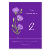 Paarse Eustomas bruiloft Kaart (Voorkant)