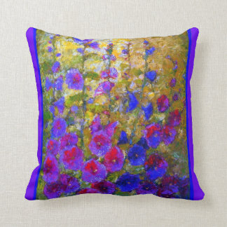 Paarse Evening Hollyhocks Garden Pillow door Sharl Kussen