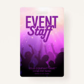 Paarse Event Personeel Badge voor Concert of Festi (Voorkant)
