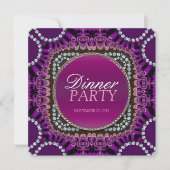 Paarse Exotic Eastern Dinner Party-uitnodiging Kaart (Voorkant)