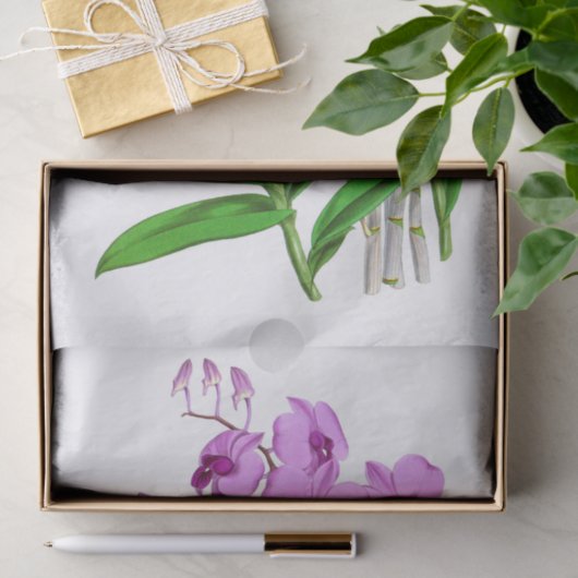 Paarse Exotic Orchid Flower Decoupage Tissuepapier (Geschenk)