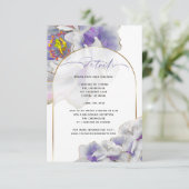 Paarse exotische Floral — Kaart met details (Staand voorkant)