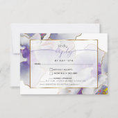 Paarse exotische maaltijdkeuze RSVP kaartje (Voorkant)