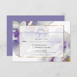 Paarse exotische maaltijdkeuze RSVP kaartje