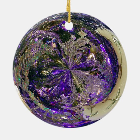 Paarse explosie keramisch ornament (Achterkant)