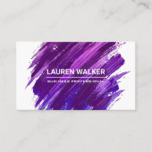Paarse expressieve verf geborsteld visitekaartje (Voorkant)