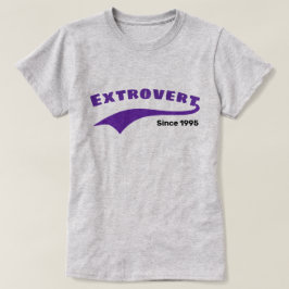 Paarse Extrovert Typografie Swoosh Aangepaste datu T-shirt